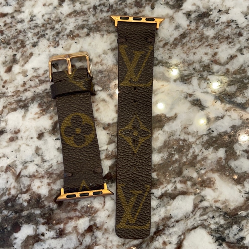 Repurposed Louis Vuitton Apple I watch band.